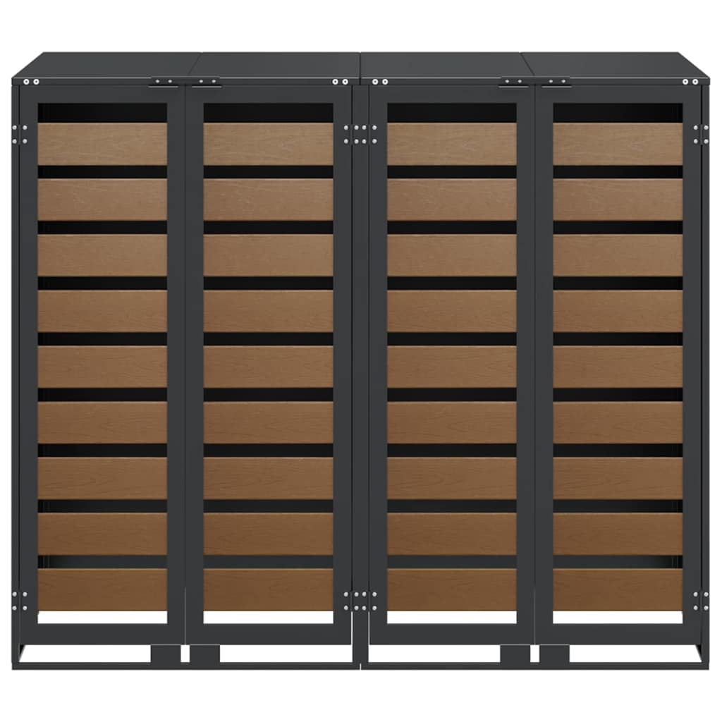 vidaXL Wagenmüllbehälter für 2 Behälter 136 x 77,5 x 115,5 cm Stahl