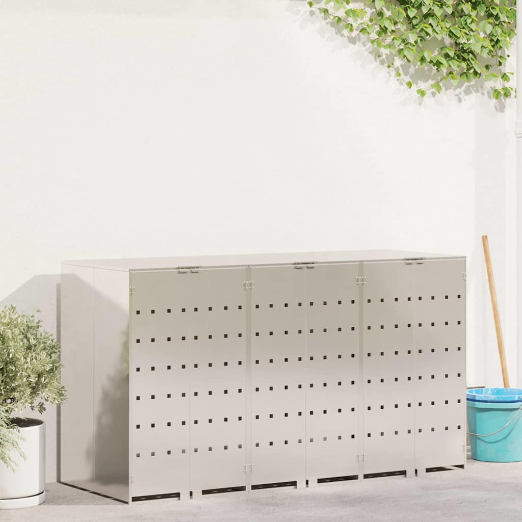 vidaXL Wagenmüllbehälter für 2 Behälter 136 x 77,5 x 115,5 cm Stahl