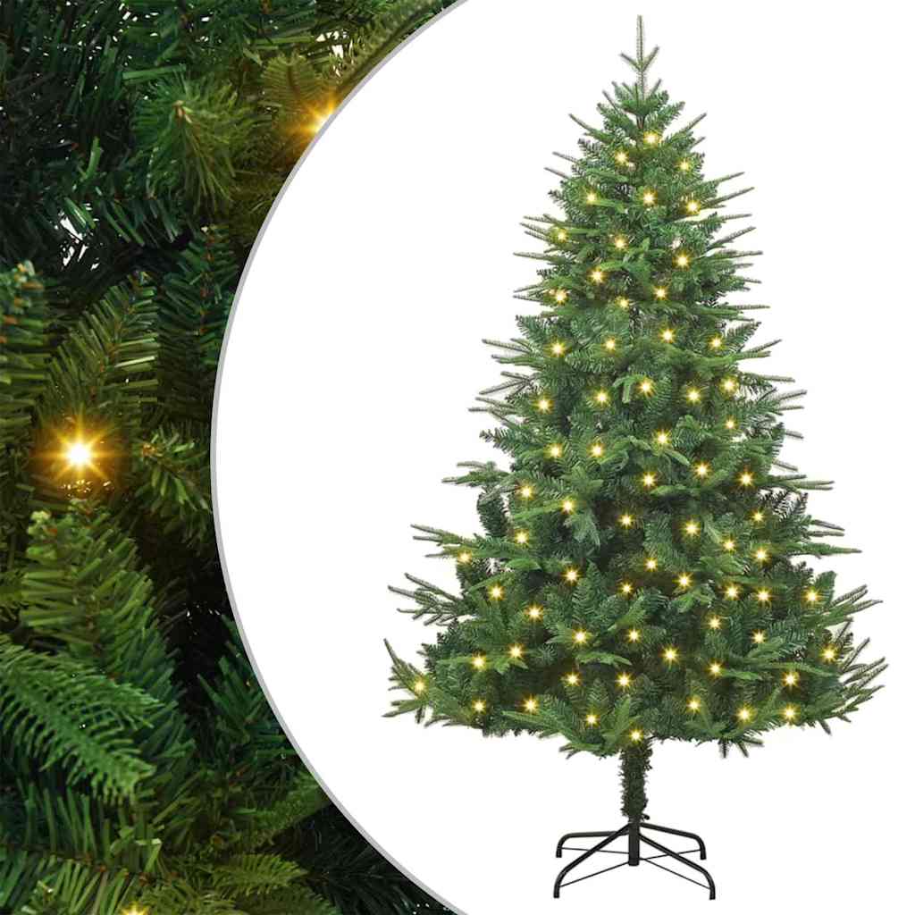 vidaXL Künstlicher vorbeleuchteter Weihnachtsbaum mit Kugelset 120 cm