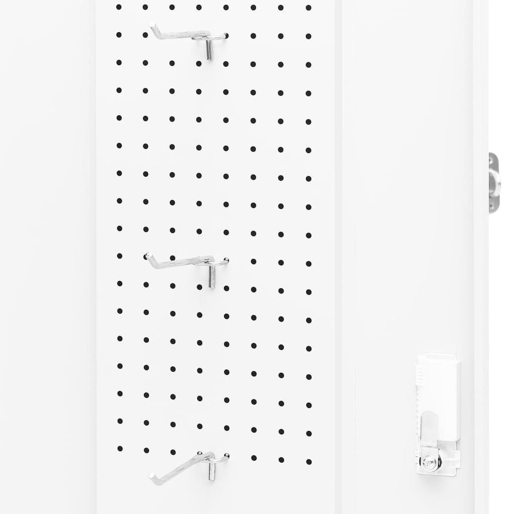 vidaXL Sattelschrank Weiß 53x53x140 cm Stahl