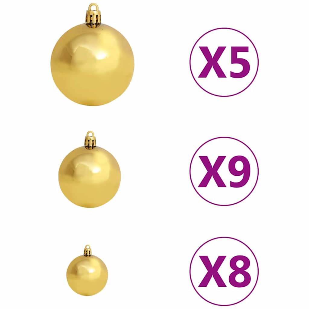 vidaXL Künstlicher beleuchteter Weihnachtsbaum mit Kugel-Set 120 cm