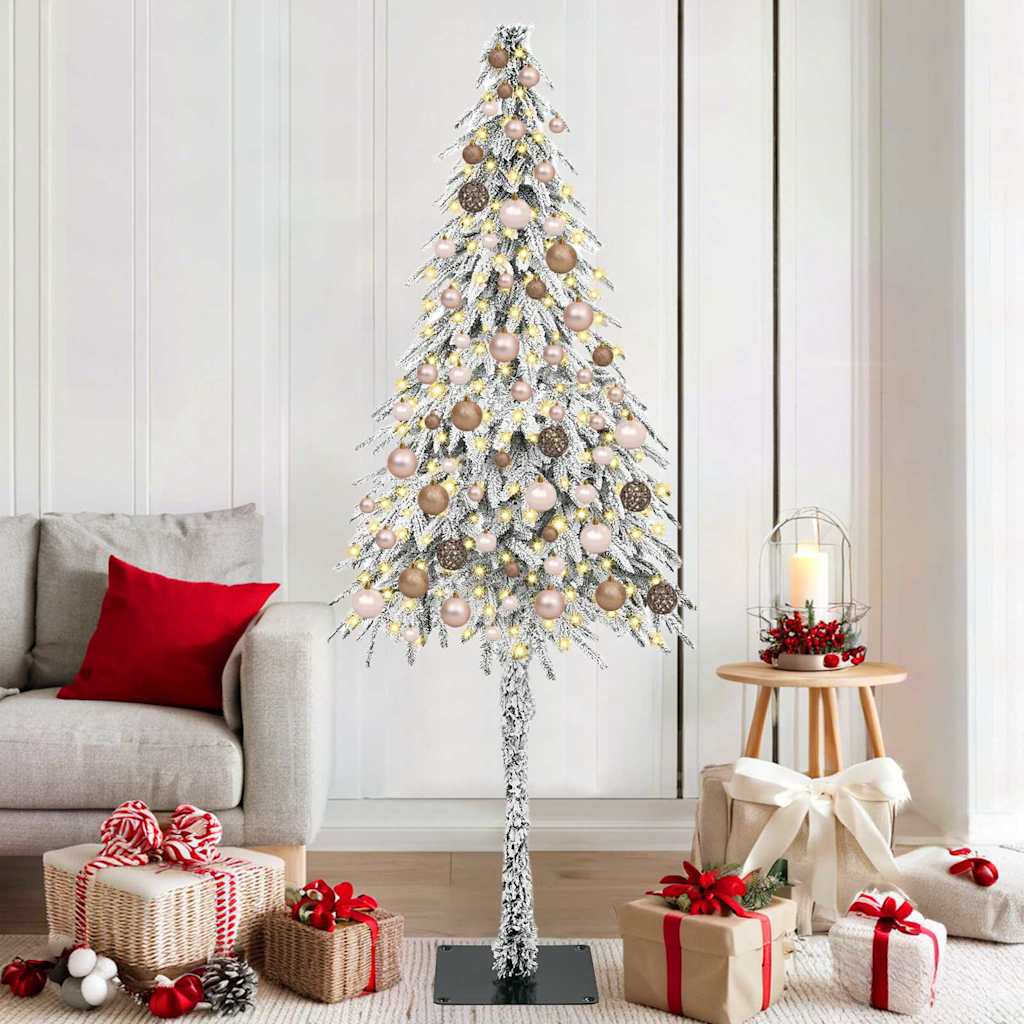 vidaXL Weihnachtsbaum mit 150 LEDs Weiß 120 cm PE und Stahl