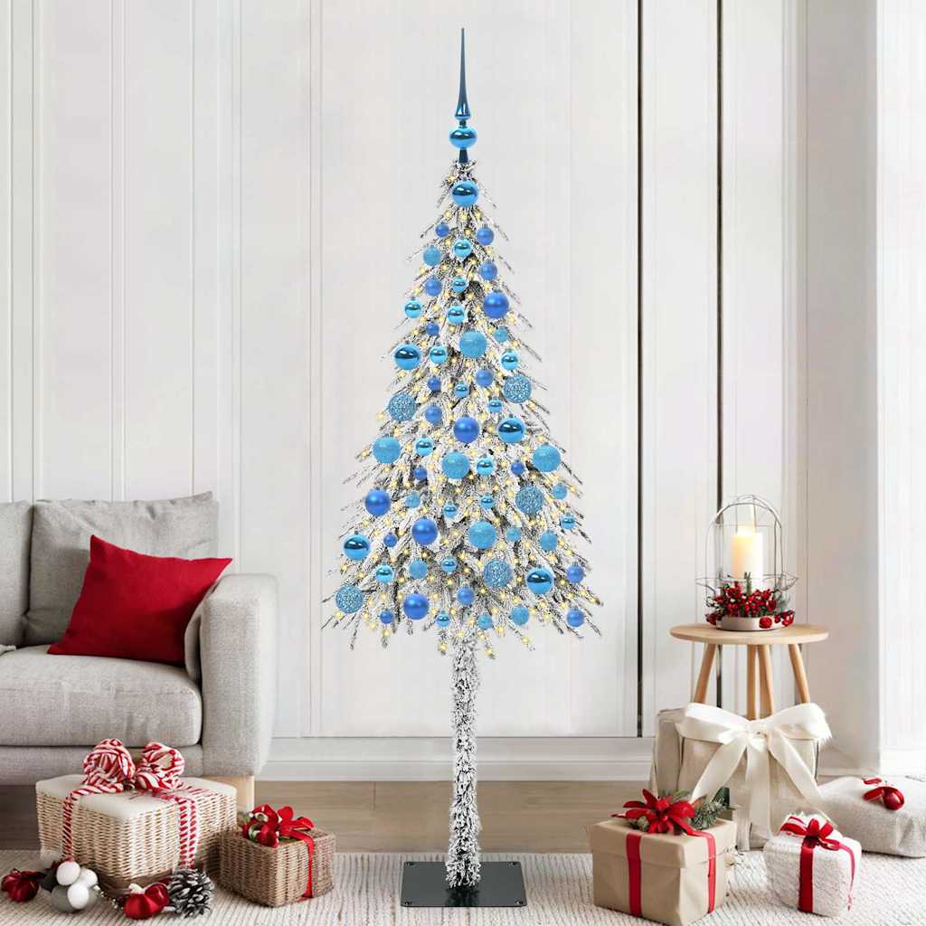 vidaXL Weihnachtsbaum mit 150 LEDs Weiß 120 cm PE und Stahl