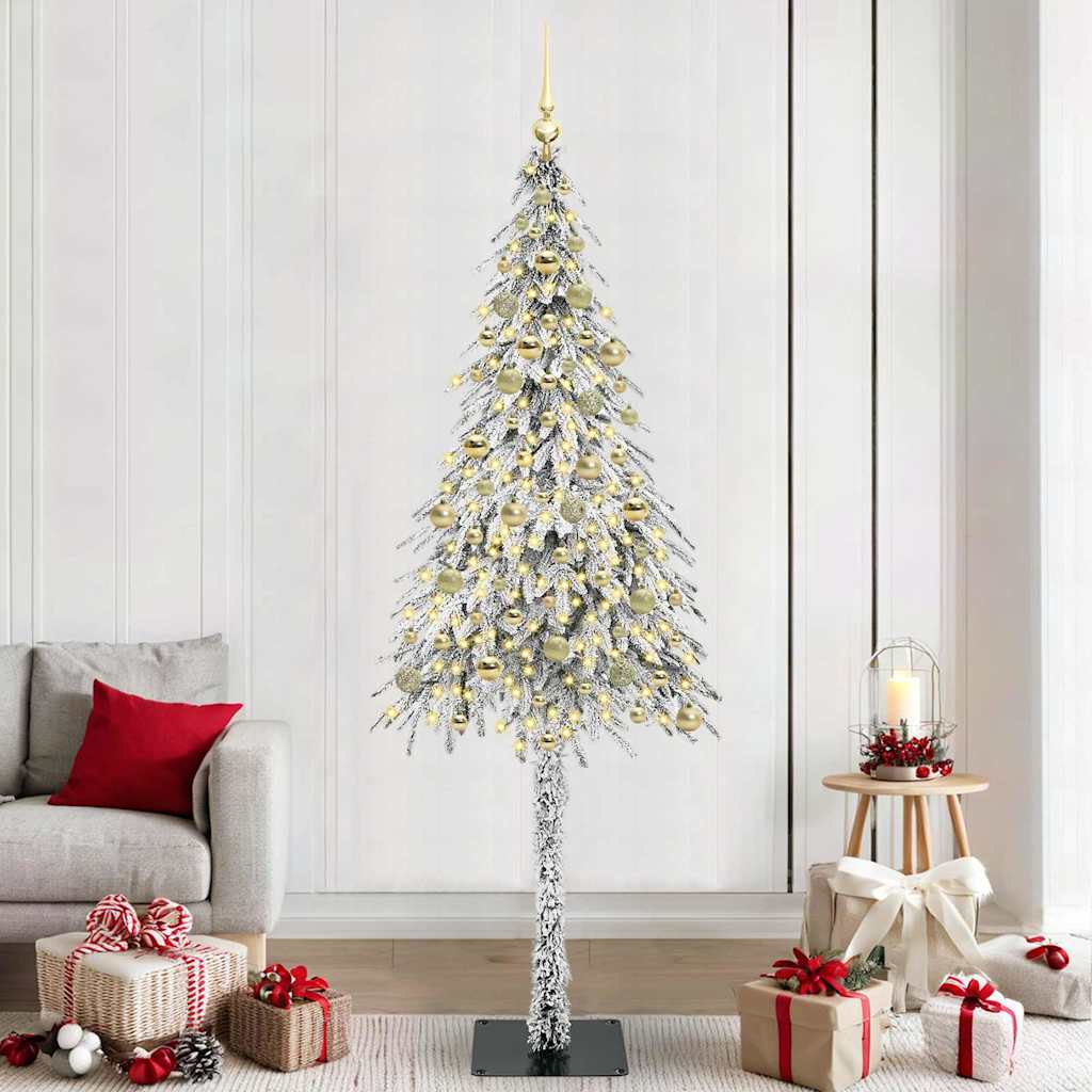vidaXL Weihnachtsbaum mit 150 LEDs Weiß 120 cm PE und Stahl