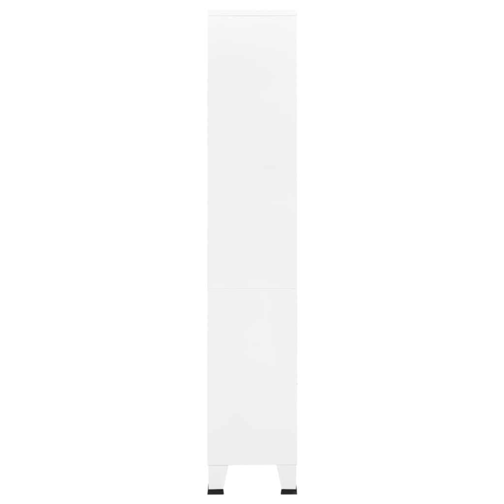 vidaXL Bücherregal im Industrie-Stil Weiß 80x32x180 cm Stahl