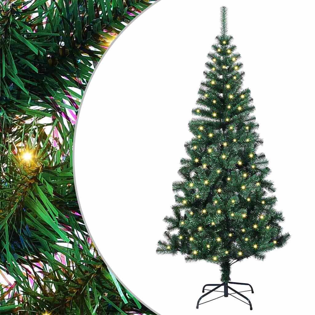 vidaXL Künstlicher vorbeleuchteter Weihnachtsbaum Grün 120 cm