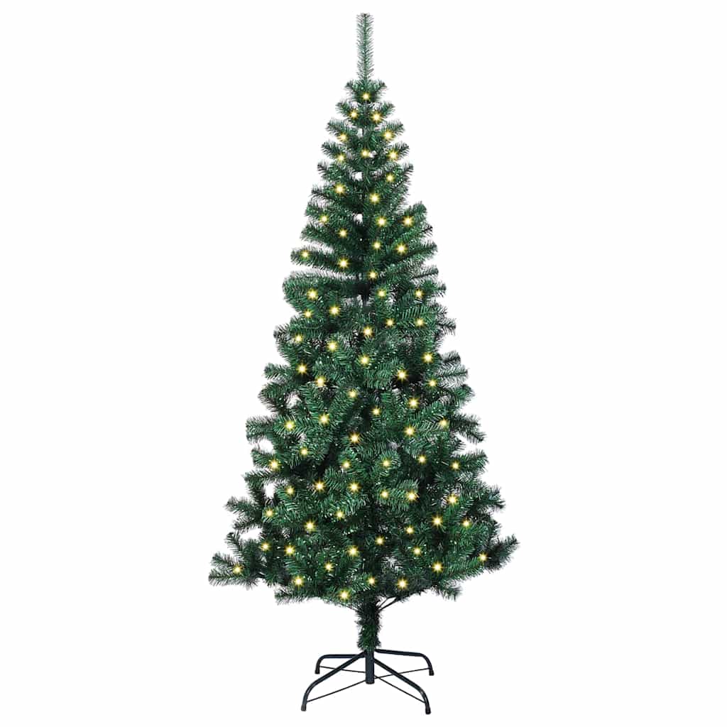 vidaXL Künstlicher vorbeleuchteter Weihnachtsbaum Grün 120 cm