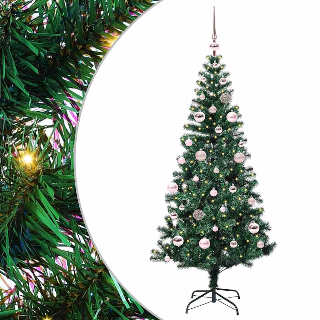 vidaXL Künstlicher vorbeleuchteter Weihnachtsbaum Grün 120 cm