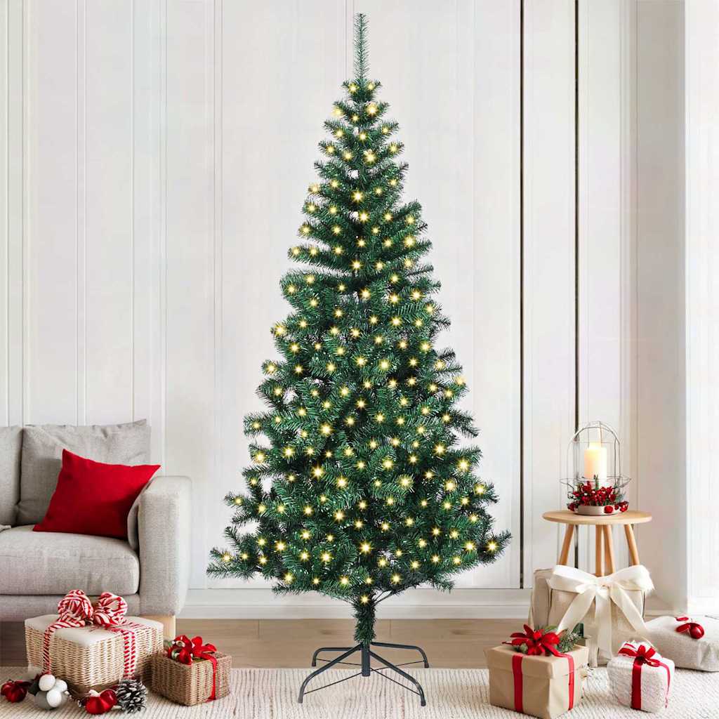 vidaXL Künstlicher vorbeleuchteter Weihnachtsbaum Grün 120 cm