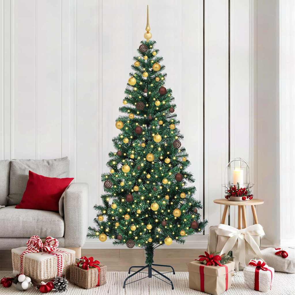 vidaXL Künstlicher vorbeleuchteter Weihnachtsbaum Grün 120 cm