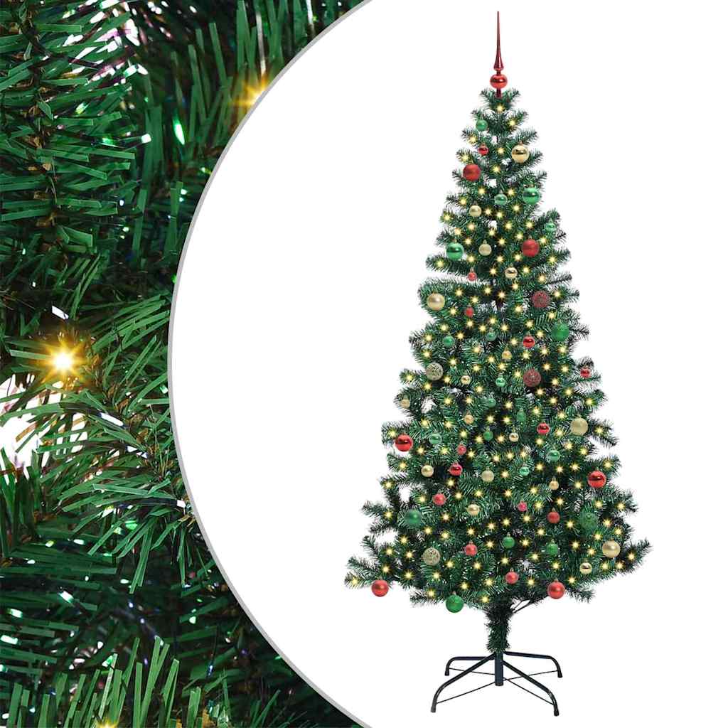 vidaXL Künstlicher vorbeleuchteter Weihnachtsbaum Grün 120 cm