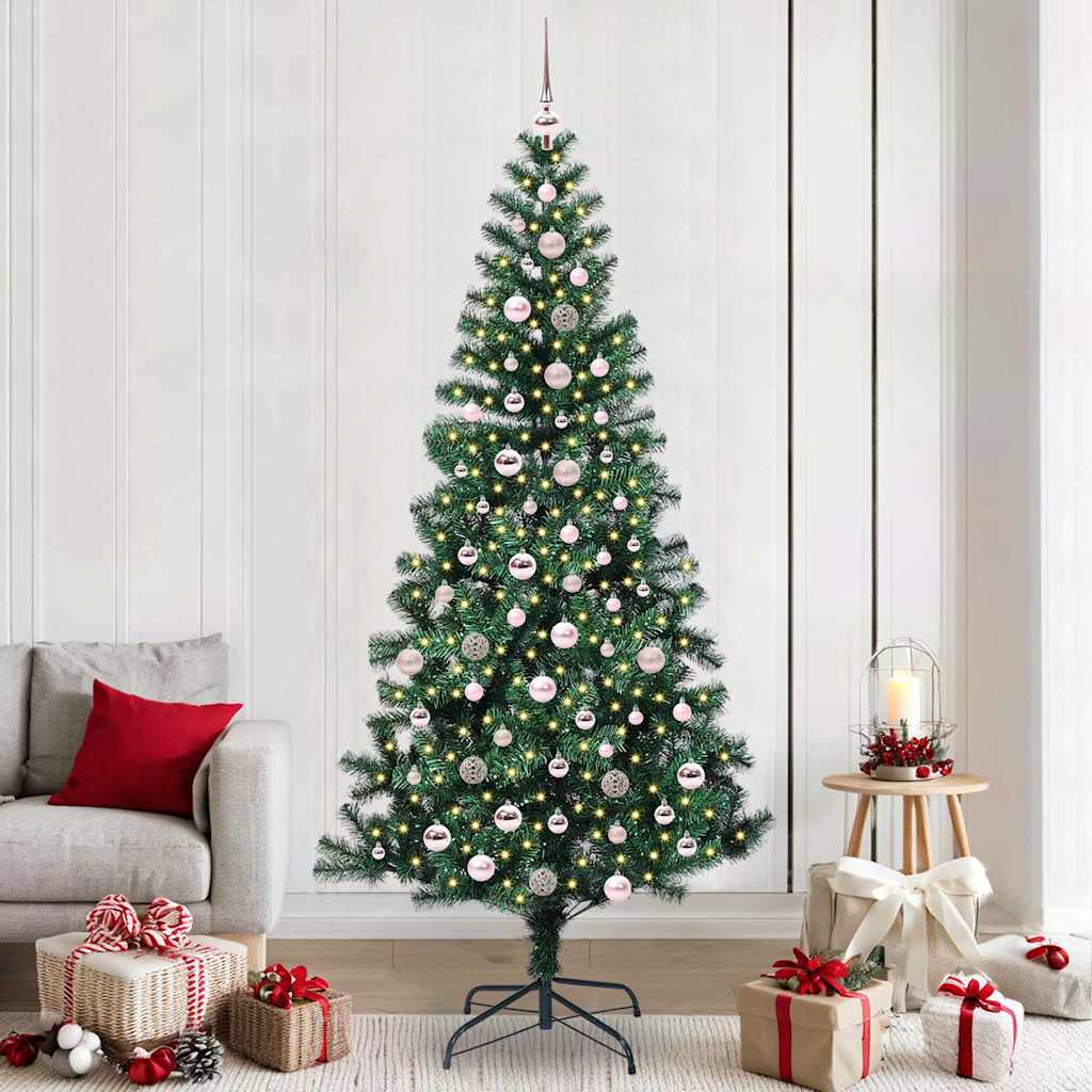 vidaXL Künstlicher vorbeleuchteter Weihnachtsbaum Grün 120 cm
