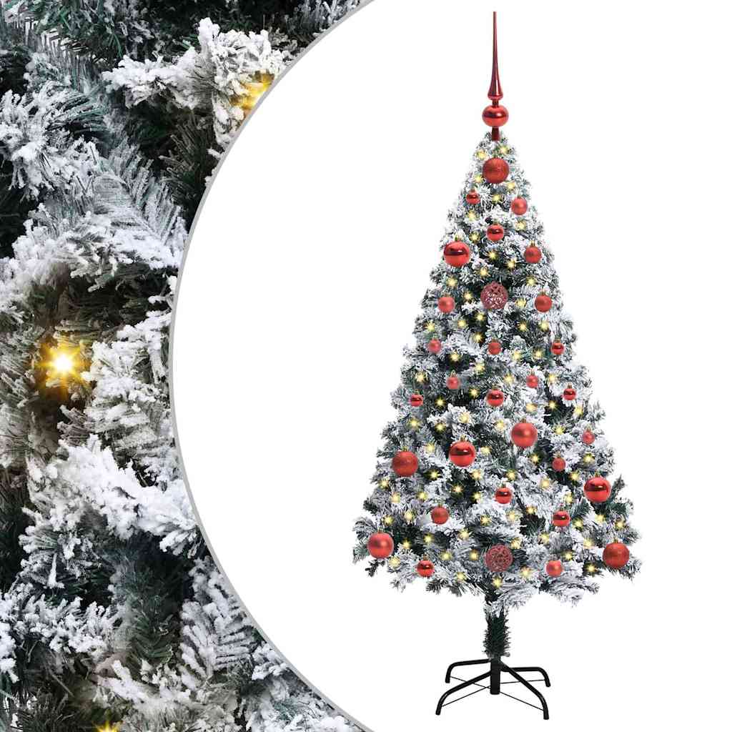 vidaXL Künstlicher Weihnachtsbaum mit 150 LEDs mit Ständer Weiß 120 cm