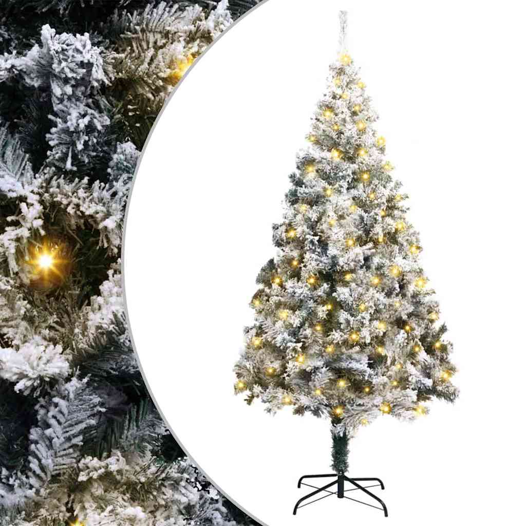 vidaXL Künstlicher Weihnachtsbaum mit 150 LEDs mit Ständer Weiß 120 cm