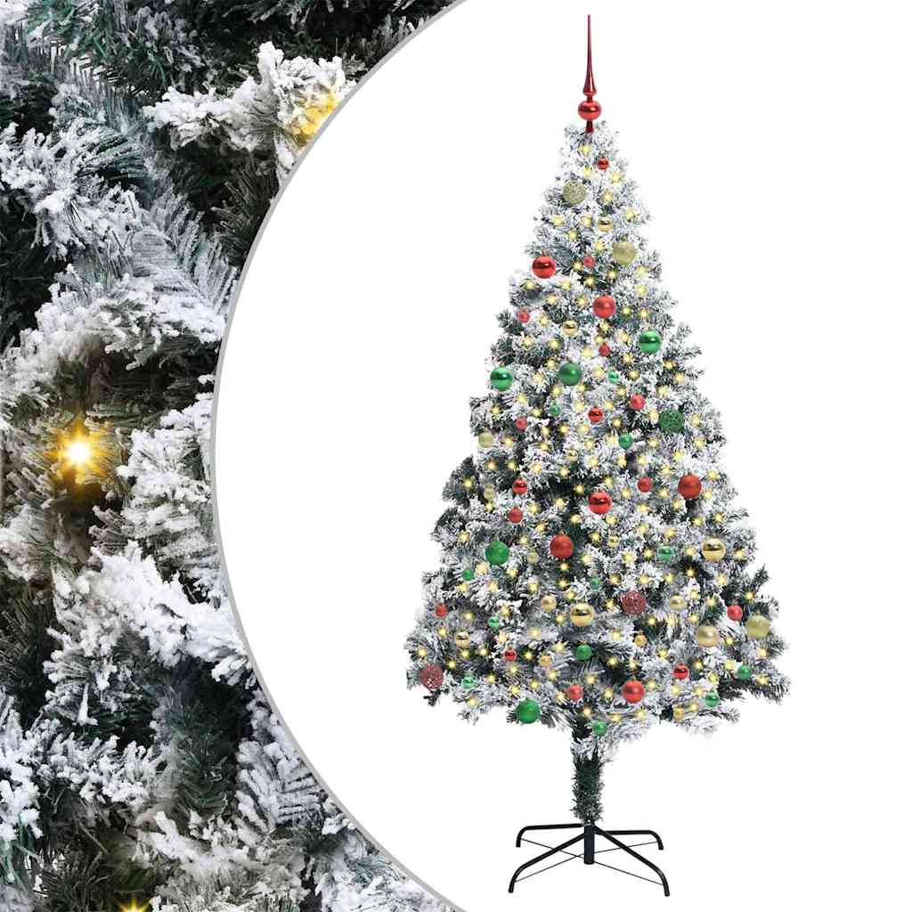 vidaXL Künstlicher Weihnachtsbaum mit 150 LEDs mit Ständer Weiß 120 cm