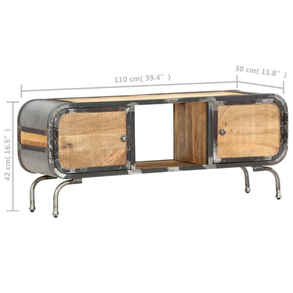 vidaXL TV-Schrank 110x30x42 cm Massivholz Mango