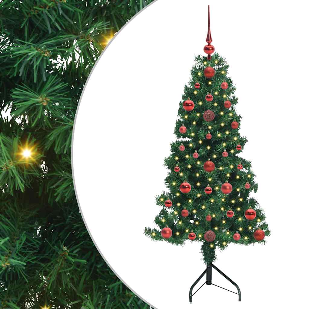 vidaXL Eckiger künstlicher Weihnachtsbaum Grün 120 cm PVC und Metall