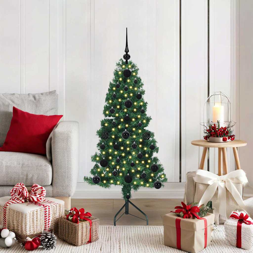 vidaXL Eckiger künstlicher Weihnachtsbaum Grün 120 cm PVC und Metall