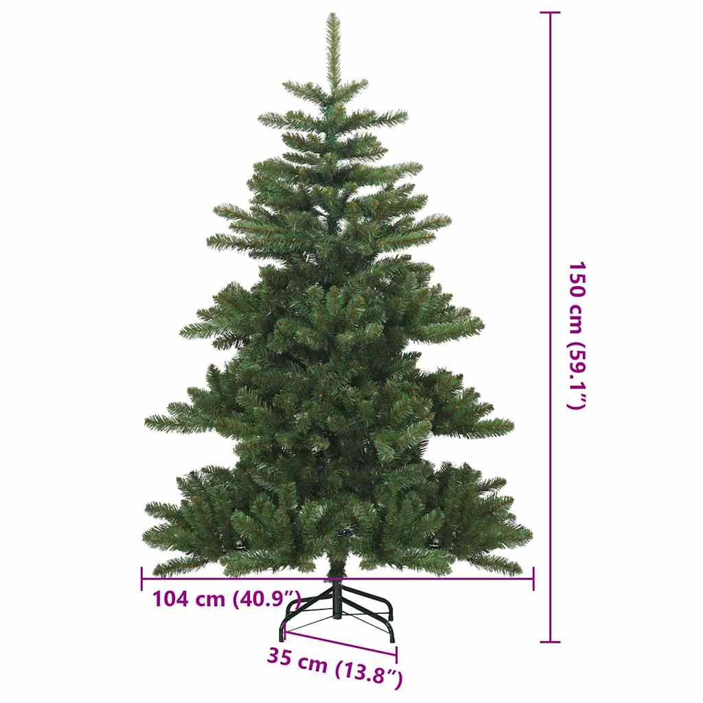 vidaXL Künstlicher klappbarer Weihnachtsbaum Grün 150 cm PVC und Stahl