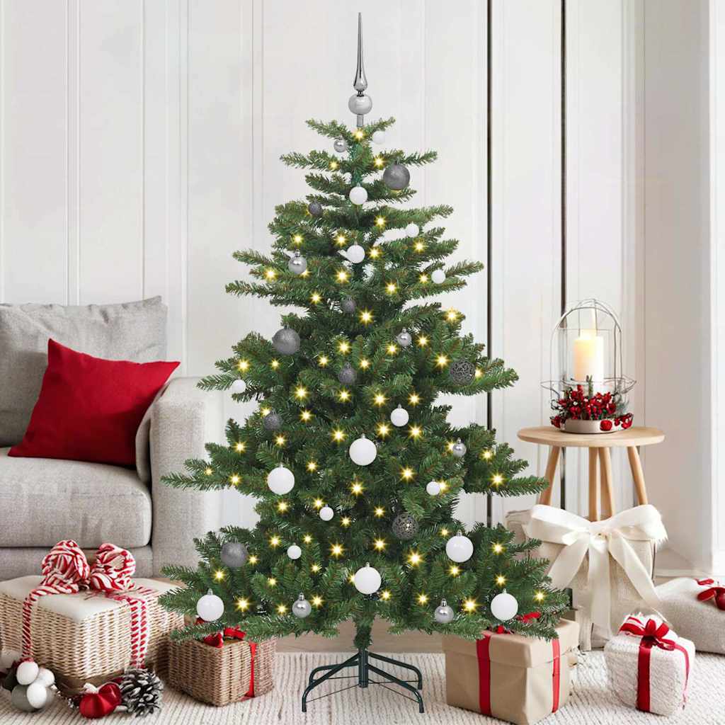 vidaXL Künstlicher klappbarer Weihnachtsbaum Grün 150 cm PVC und Stahl