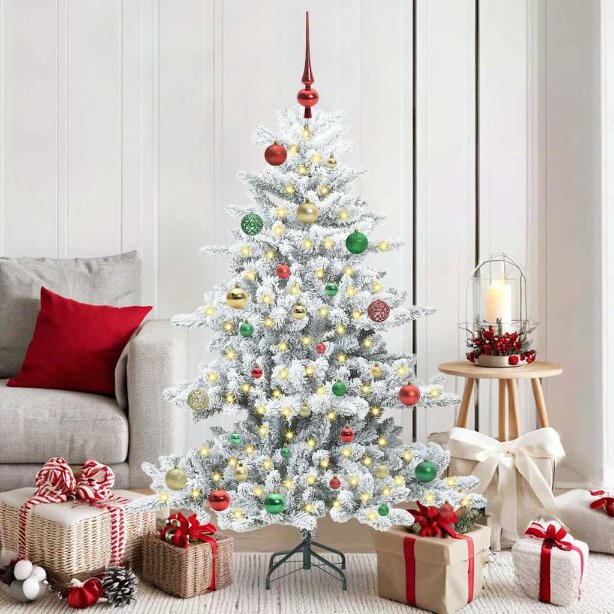vidaXL Künstlicher klappbarer Weihnachtsbaum Grün 150 cm PVC und Stahl