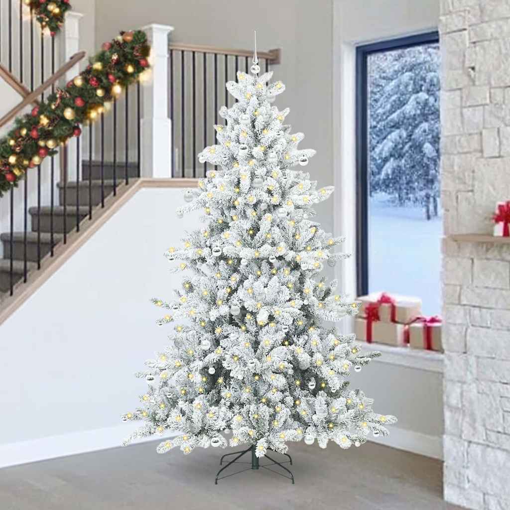 vidaXL Künstlicher klappbarer Weihnachtsbaum Grün 150 cm PVC und Stahl