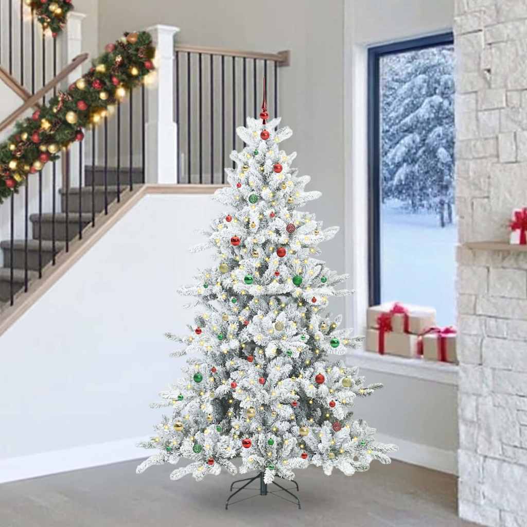 vidaXL Künstlicher klappbarer Weihnachtsbaum Grün 150 cm PVC und Stahl