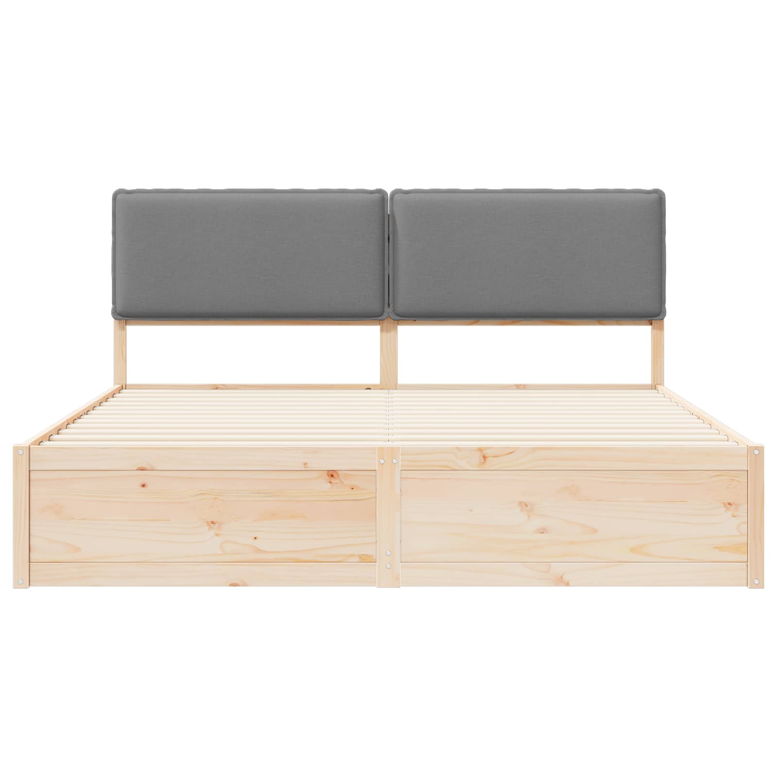 vidaXL Bettgestell mit gepolstertem Kopfteil Hellgrau 200 x 200 cm