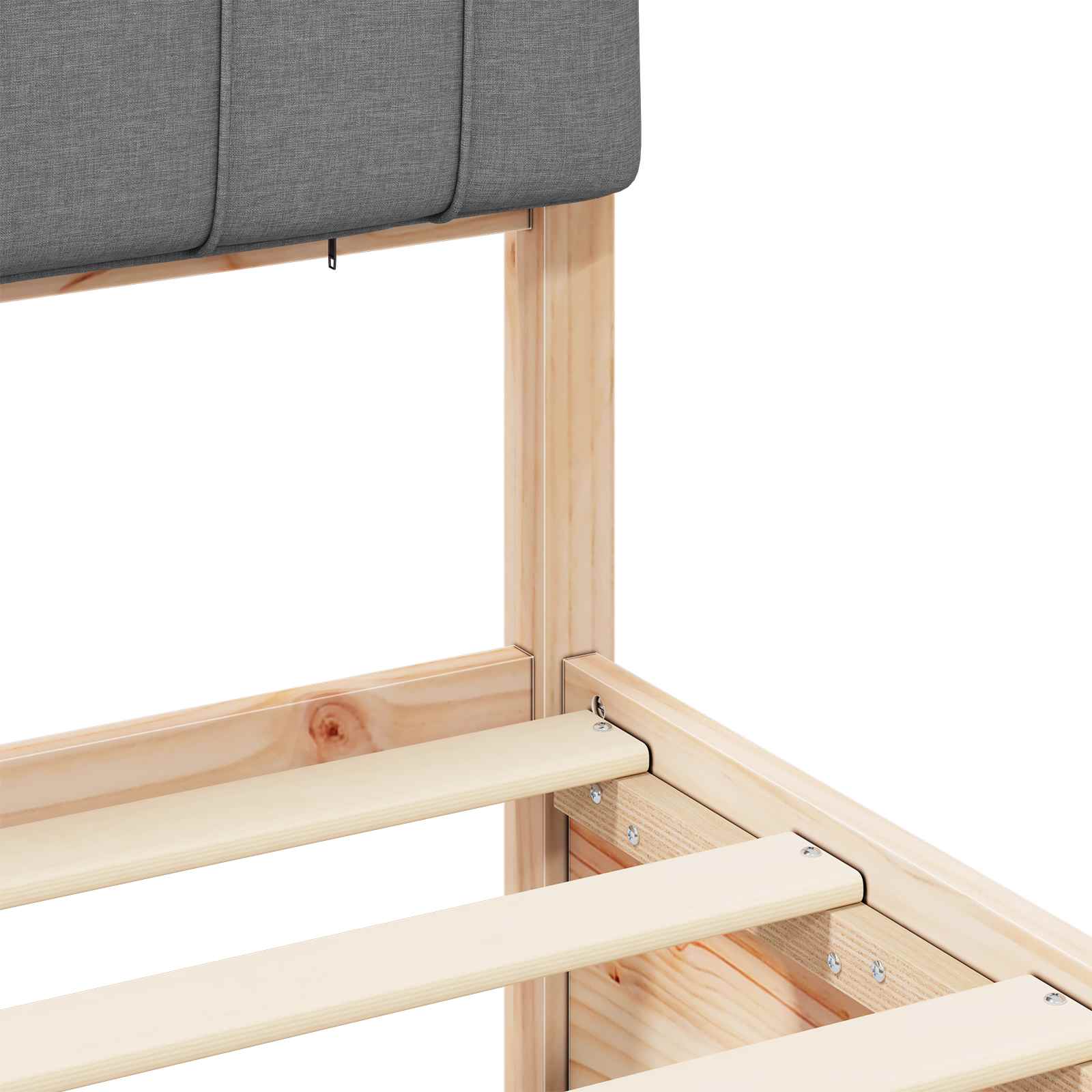 vidaXL Bettgestell mit gepolstertem Kopfteil Hellgrau 200 x 200 cm