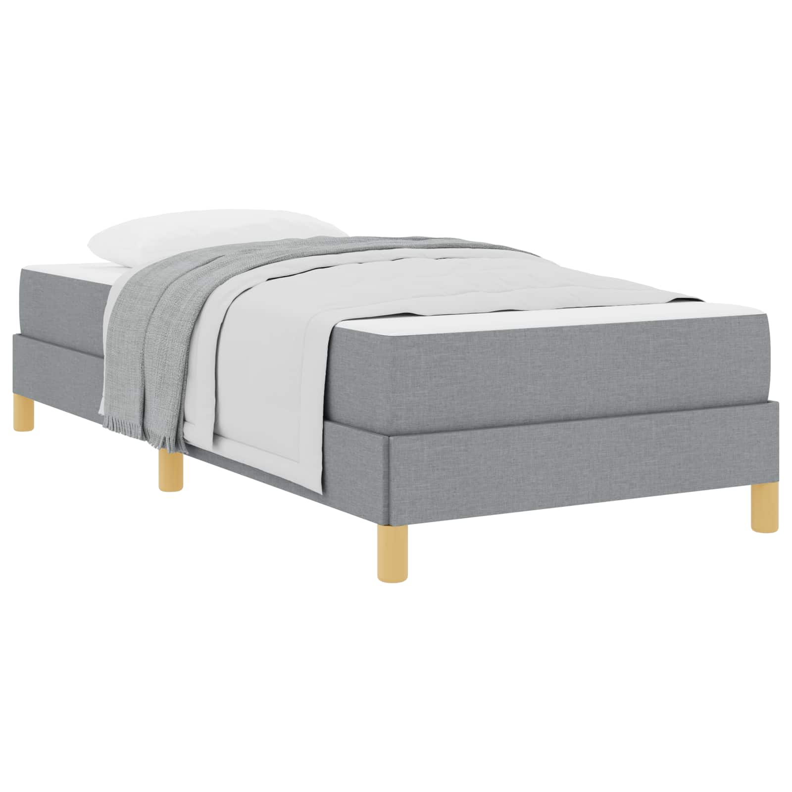 vidaXL Boxspringbett mit Matratze Hellgrau 80 x 200 cm Stoff