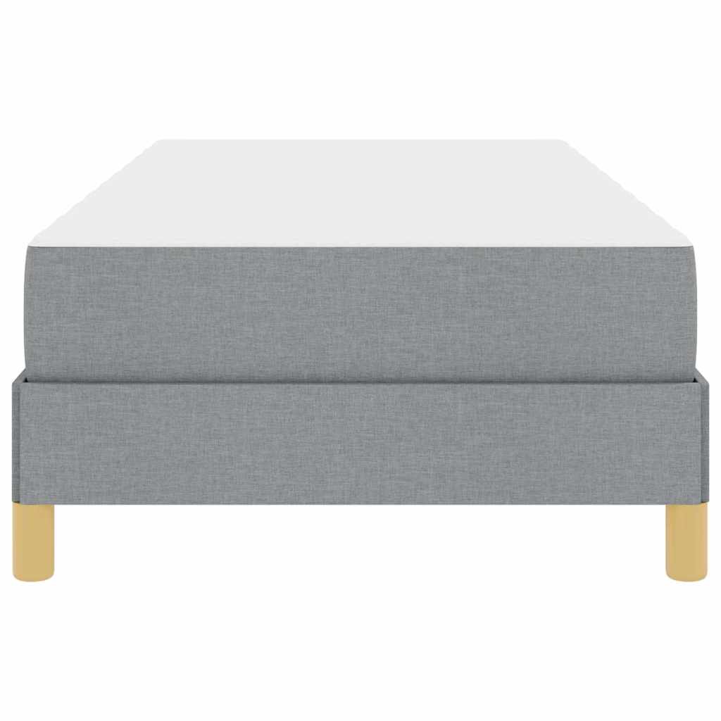 vidaXL Boxspringbett mit Matratze Hellgrau 80 x 200 cm Stoff