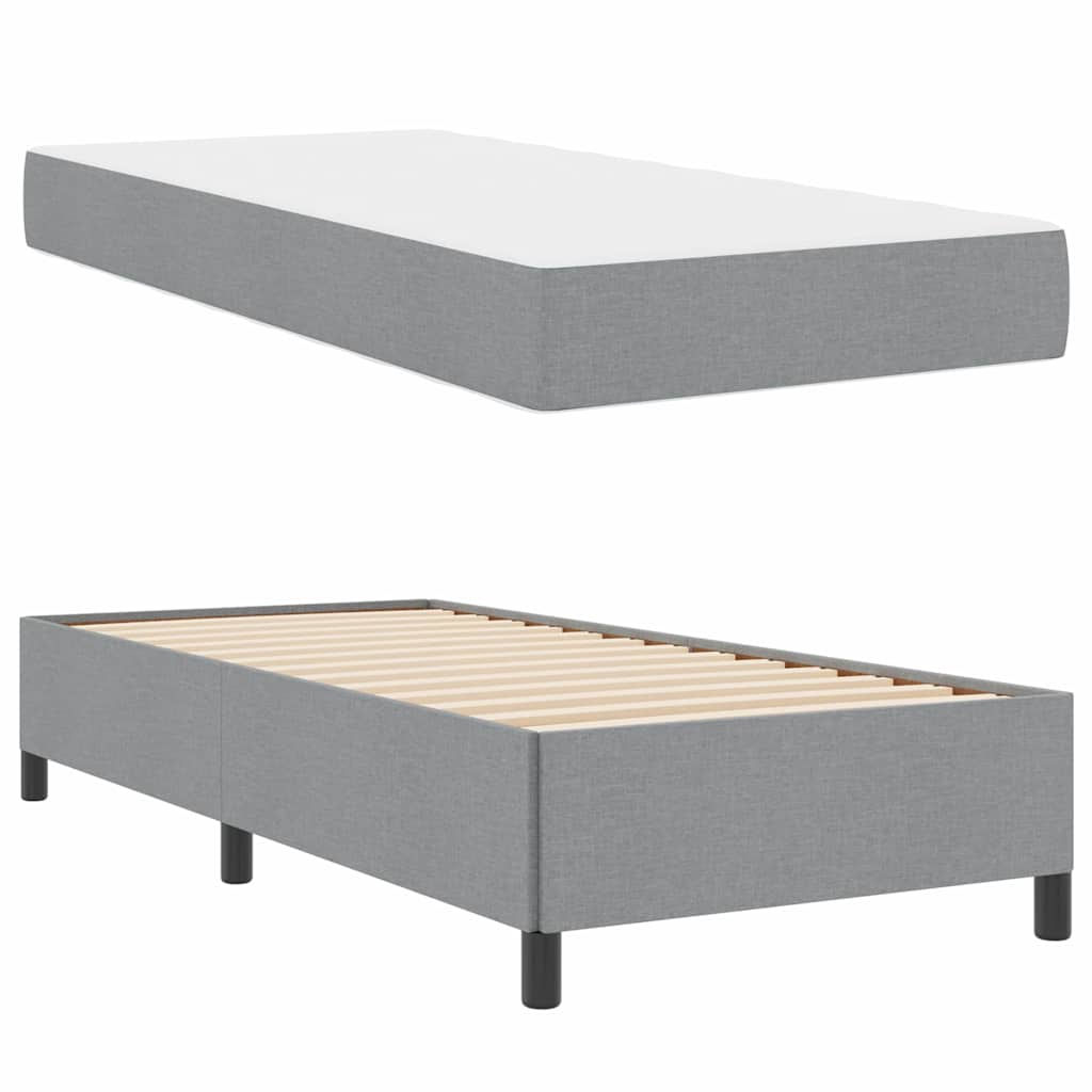vidaXL Boxspringbett Hellgrau 80 x 200 cm Stoff