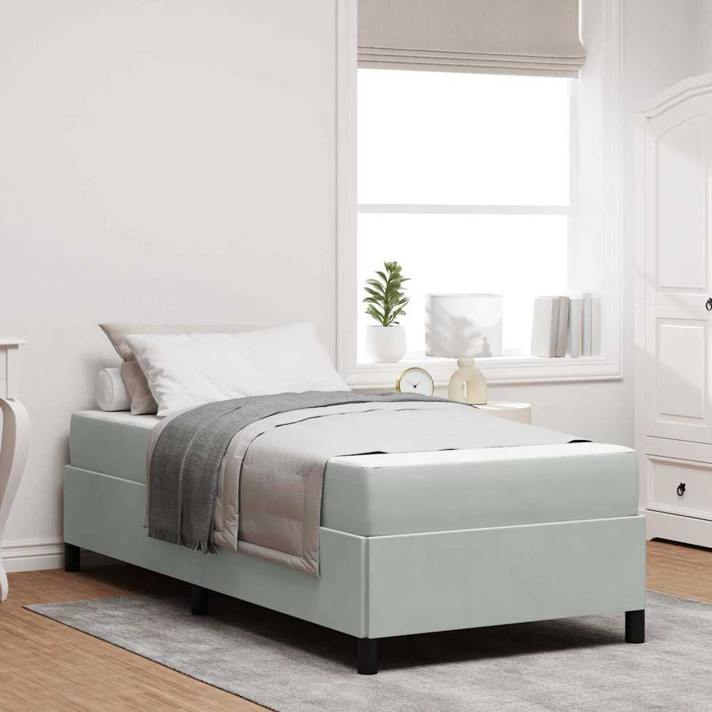 vidaXL Bettrahmen mit Matratze Hellgrau 80 x 200 cm Stoff