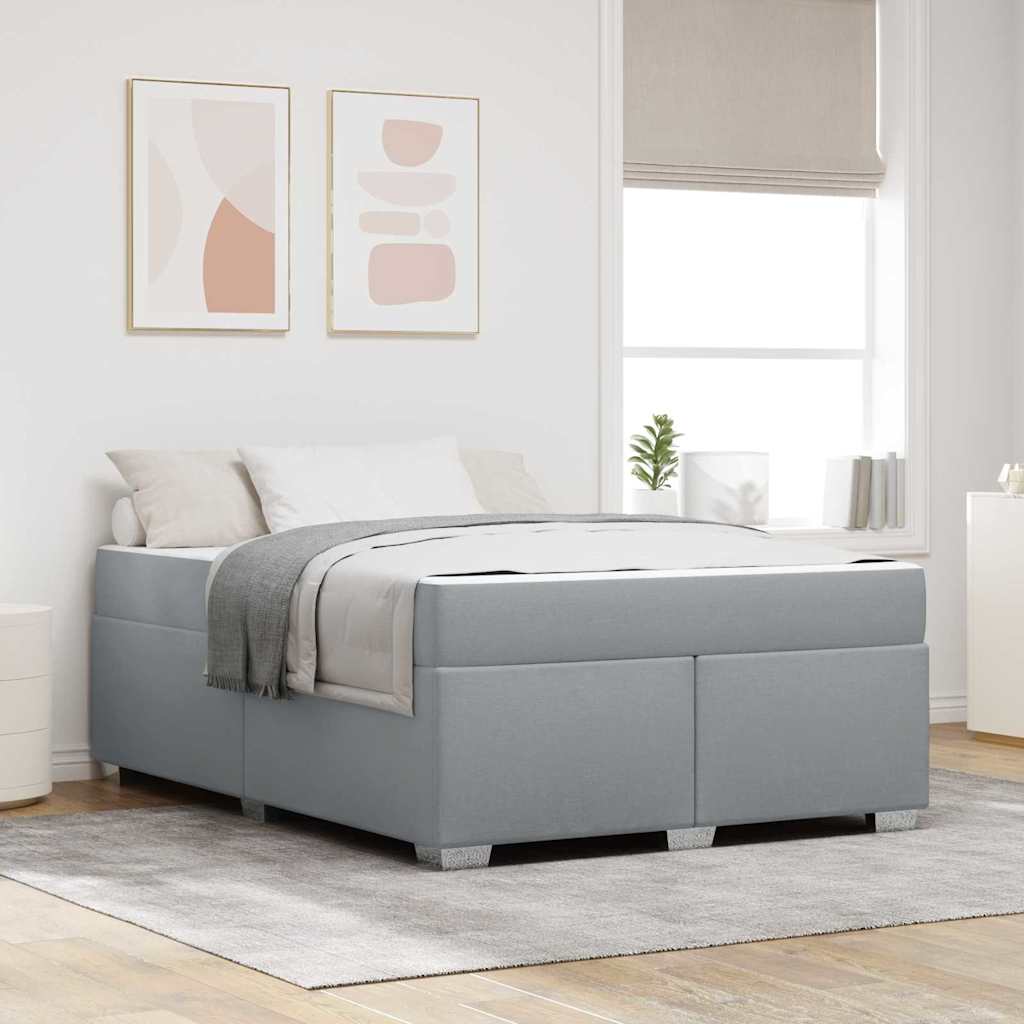 vidaXL Bettrahmen mit Matratze Hellgrau 80 x 200 cm Stoff