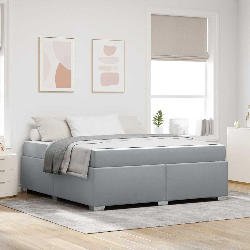 vidaXL Bettrahmen mit Matratze Hellgrau 80 x 200 cm Stoff