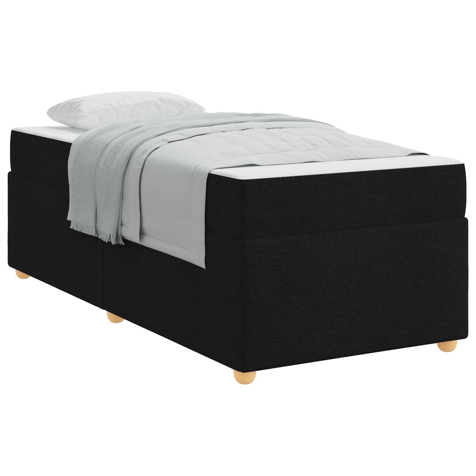 vidaXL Bettrahmen mit Matratze Hellgrau 80 x 200 cm Stoff