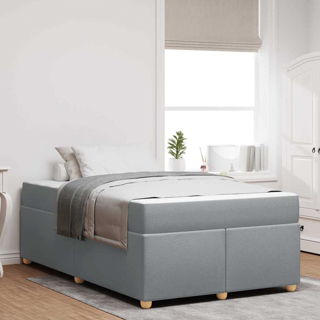 vidaXL Bettrahmen mit Matratze Hellgrau 80 x 200 cm Stoff