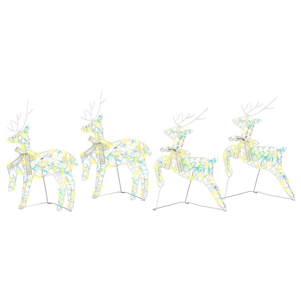 vidaXL LED Rentiere 4 pcs Gold Stoff
