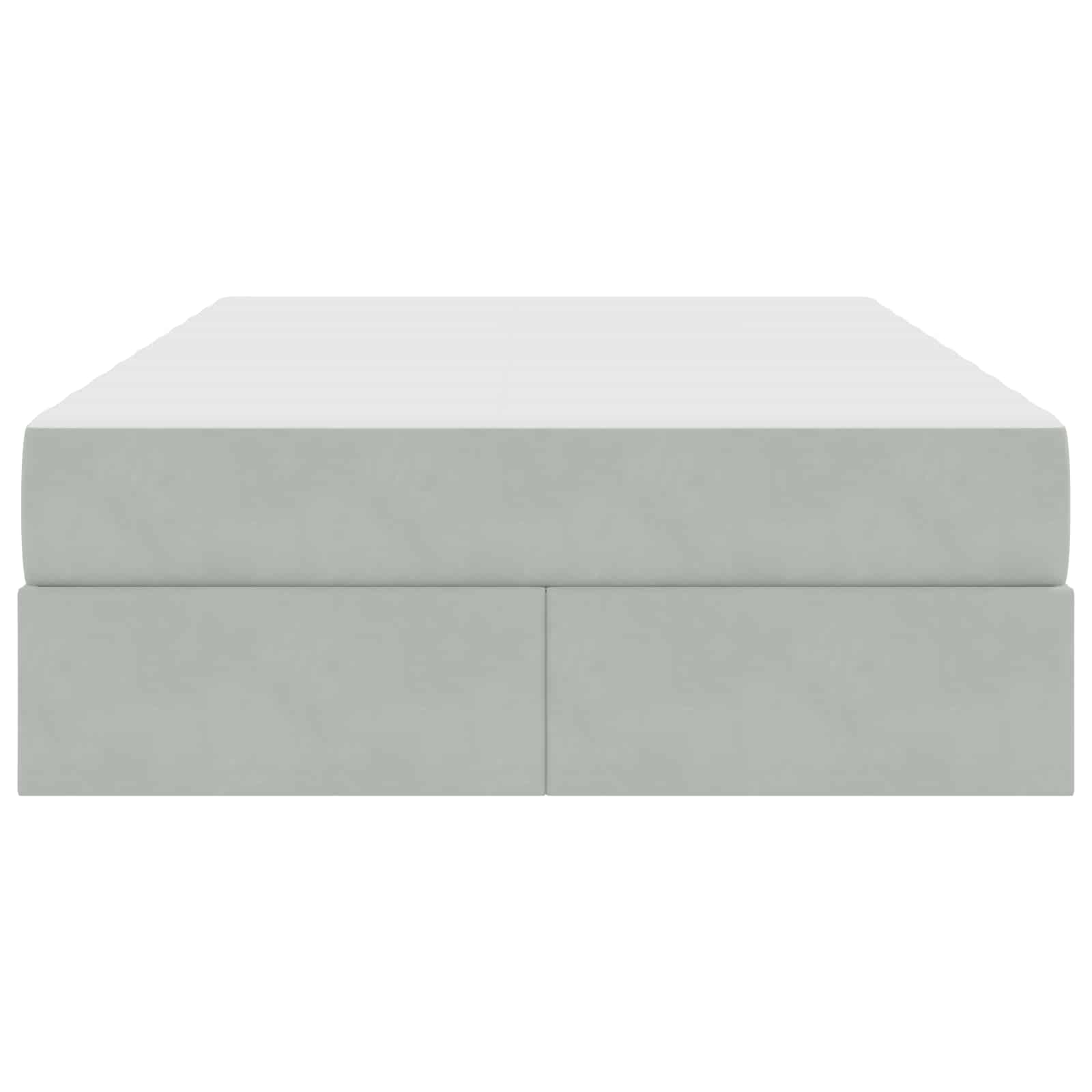 vidaXL Aufbewahrungsbett mit Matratze Hellgrau 120 x 190 cm Samt