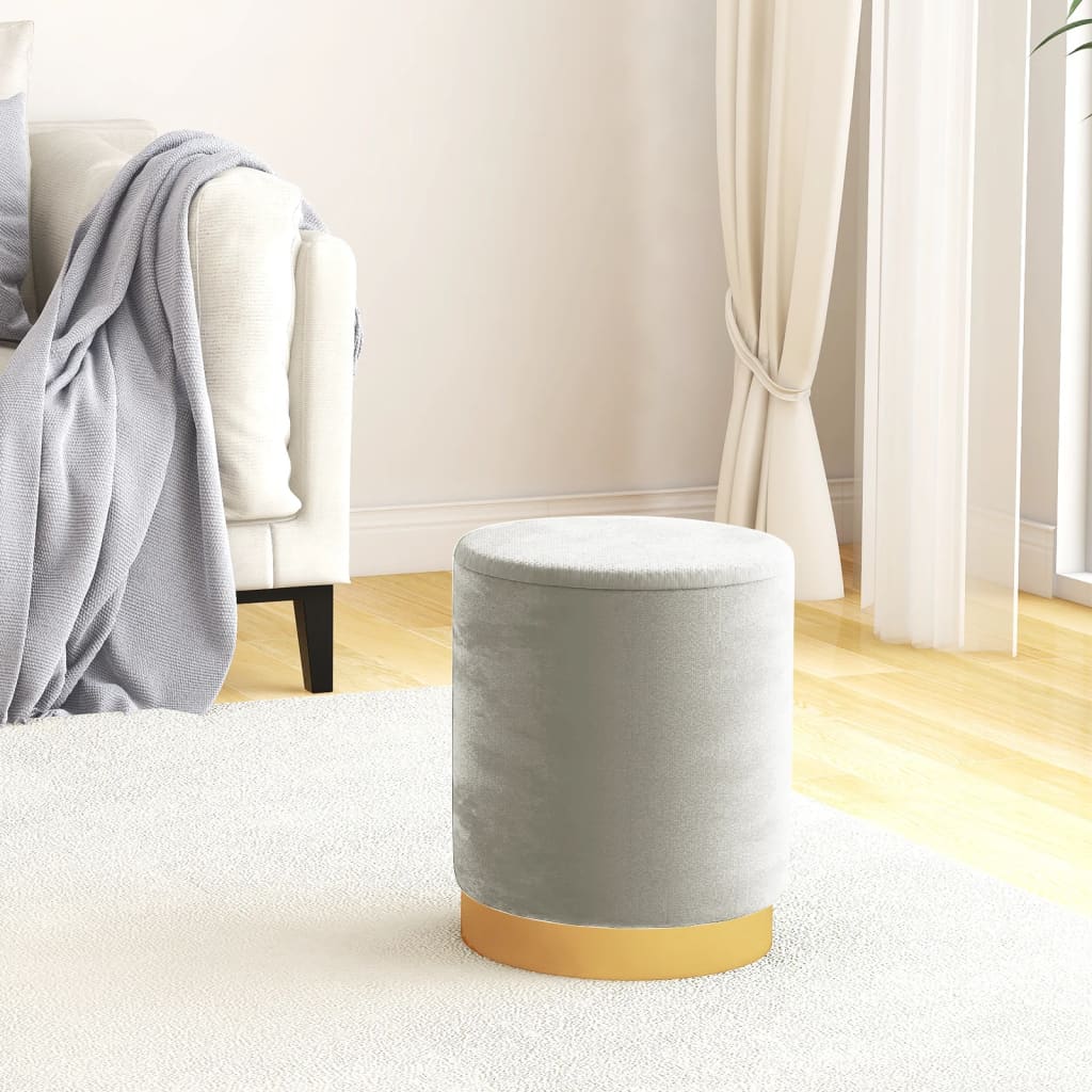 vidaXL Runder Aufbewahrungshocker Grün Samt 31 x 37 cm