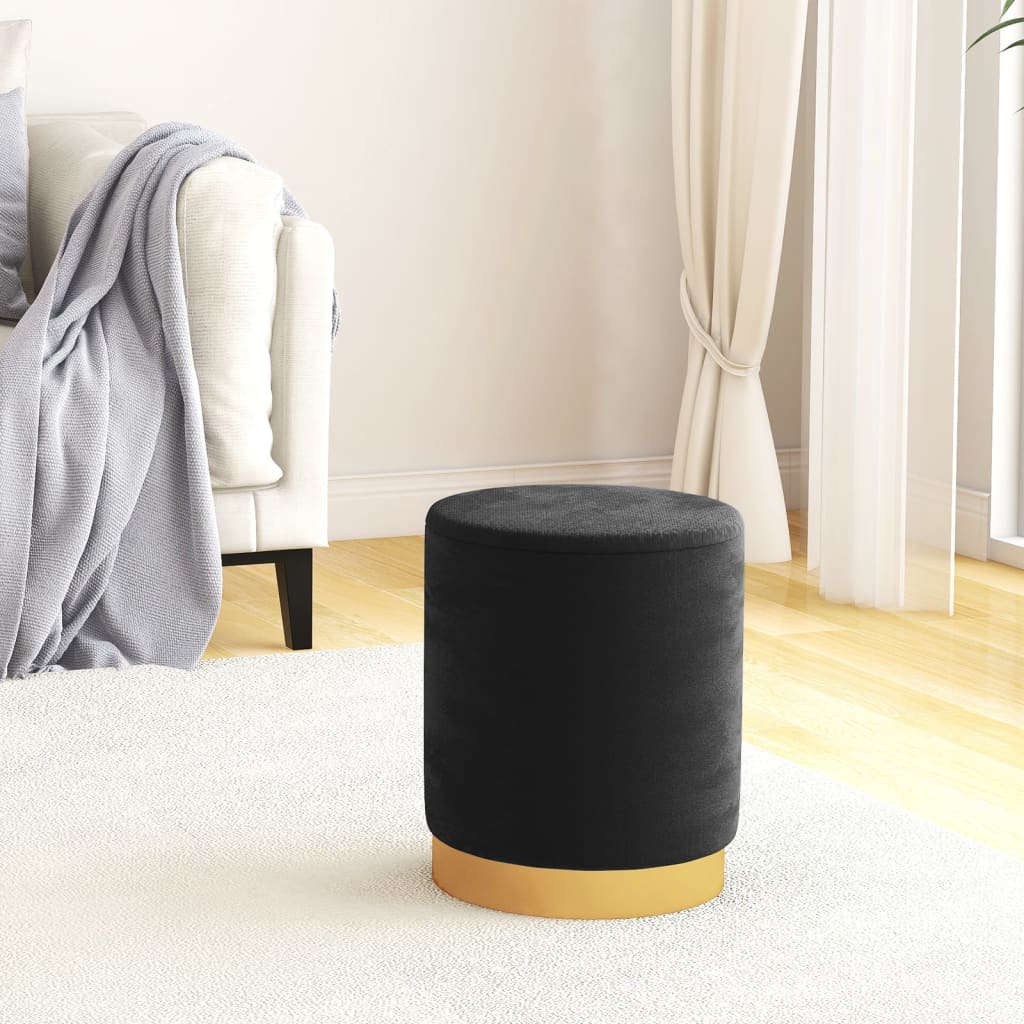 vidaXL Runder Aufbewahrungshocker Grün Samt 31 x 37 cm