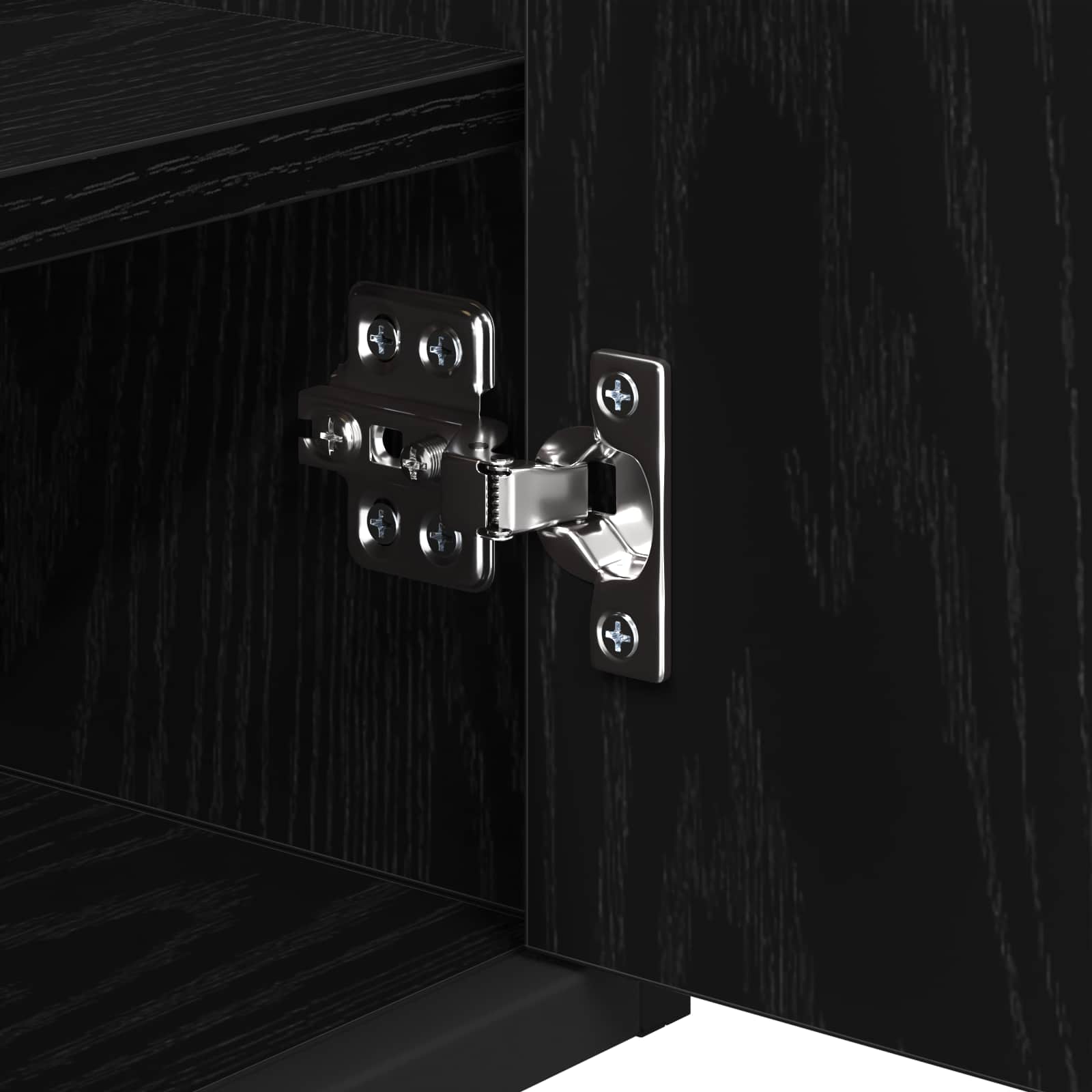 vidaXL Badezimmermöbel-Set mit Tür Schwarz Eichen-Optik Holzwerkstoff