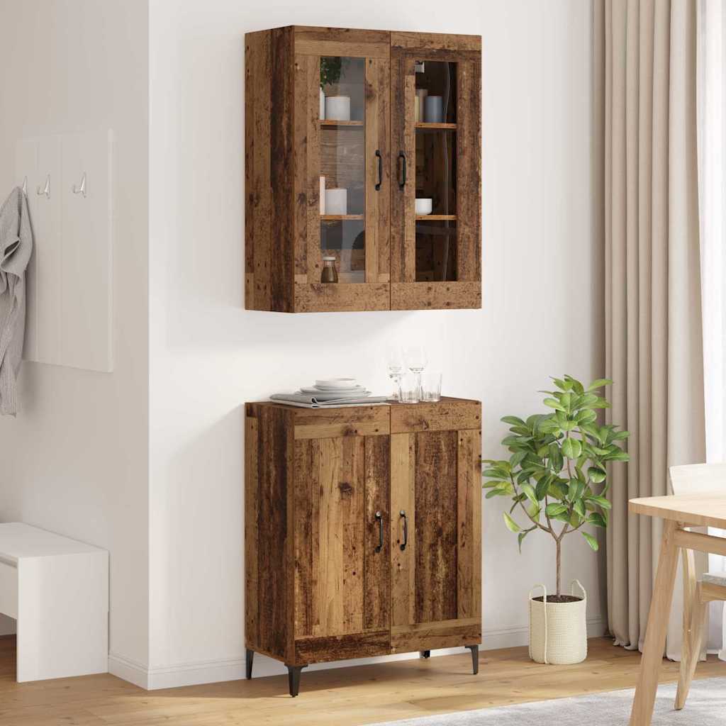 vidaXL Highboard Altholz 69,5 x 34 x 180 cm Holzwerkstoff