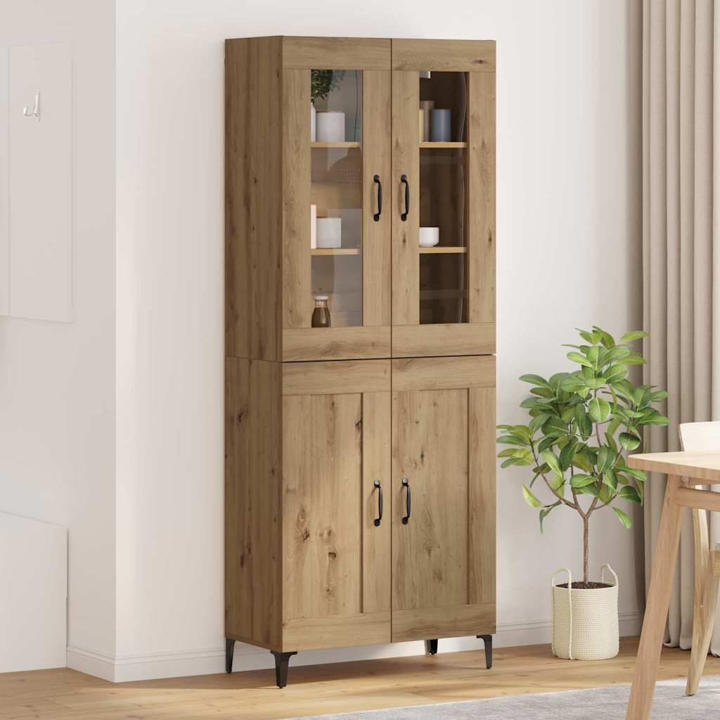 vidaXL Highboard Altholz 69,5 x 34 x 180 cm Holzwerkstoff