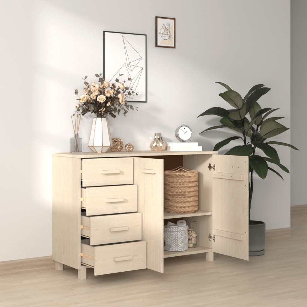 vidaXL Sideboard HAMAR Honigbraun 113x40x80 cm Massivholz Kiefer