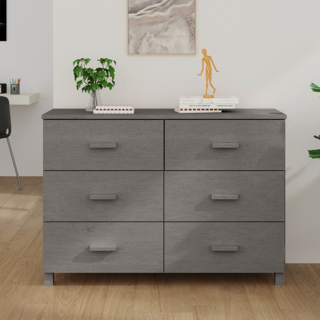 vidaXL Sideboard HAMAR Honigbraun 113x40x80 cm Massivholz Kiefer