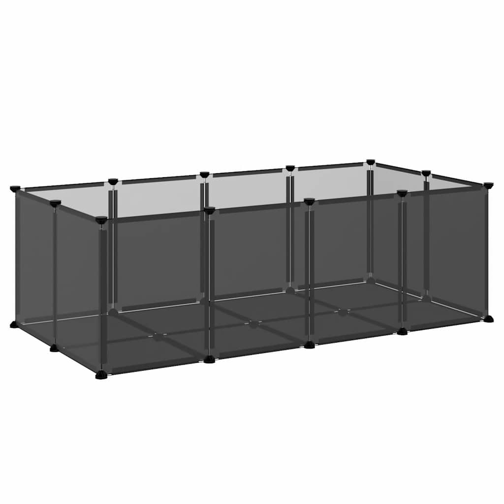 vidaXL Kleintierkäfig Schwarz 144x74x46,5 cm PP und Stahl