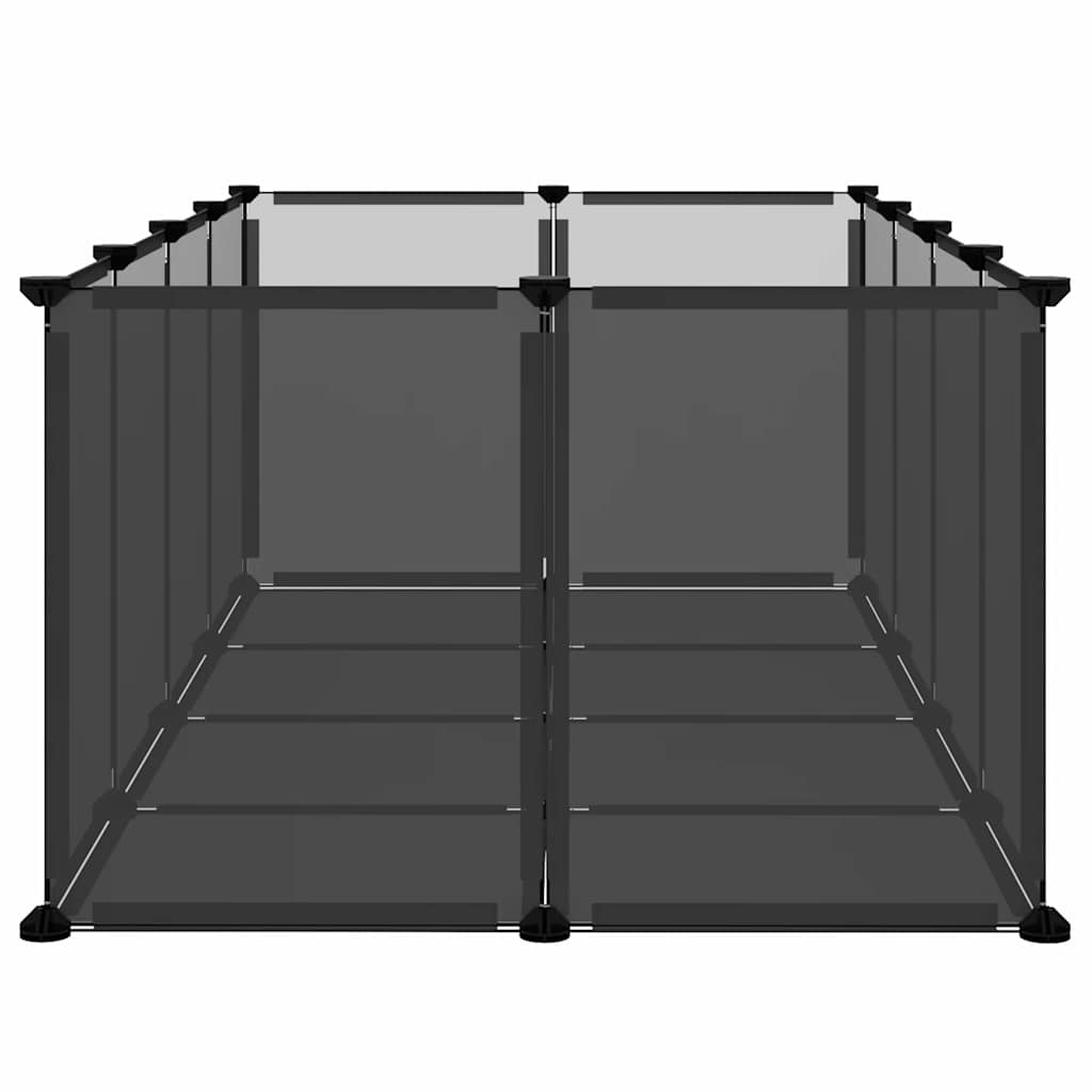vidaXL Kleintierkäfig Schwarz 144x74x46,5 cm PP und Stahl