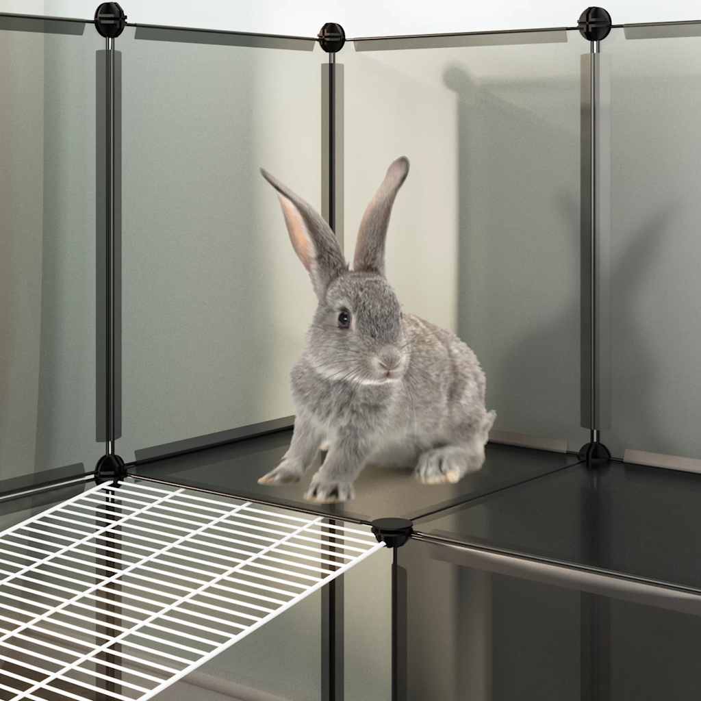 vidaXL Kleintierkäfig Schwarz 142x74x93 cm PP und Stahl