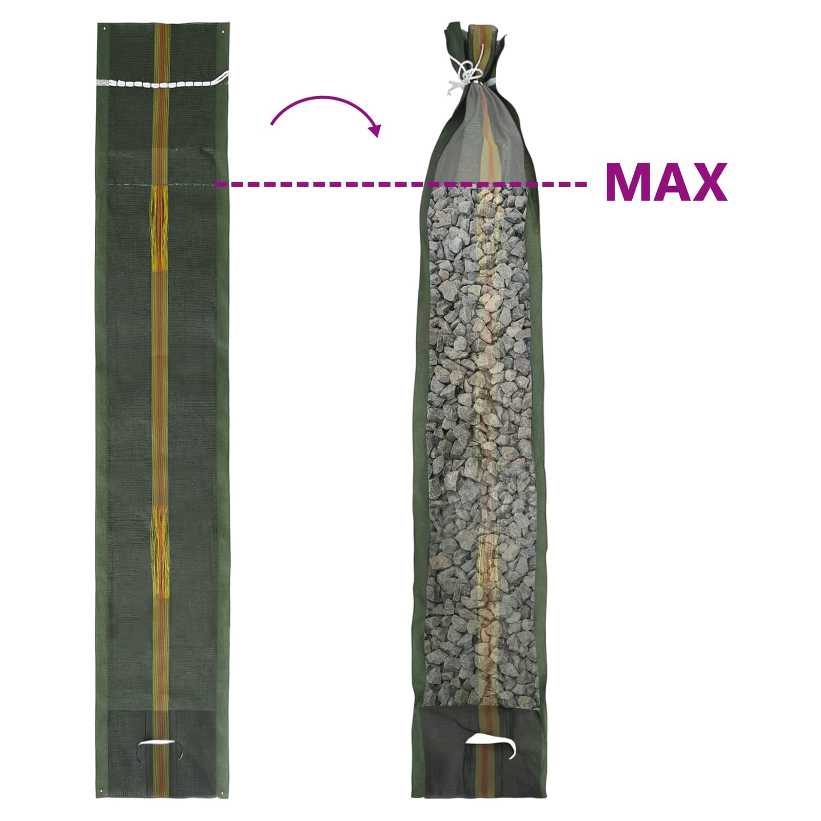 vidaXL Sandsäcke 10 pcs Dunkelgrün 120 x 27 cm HDPE
